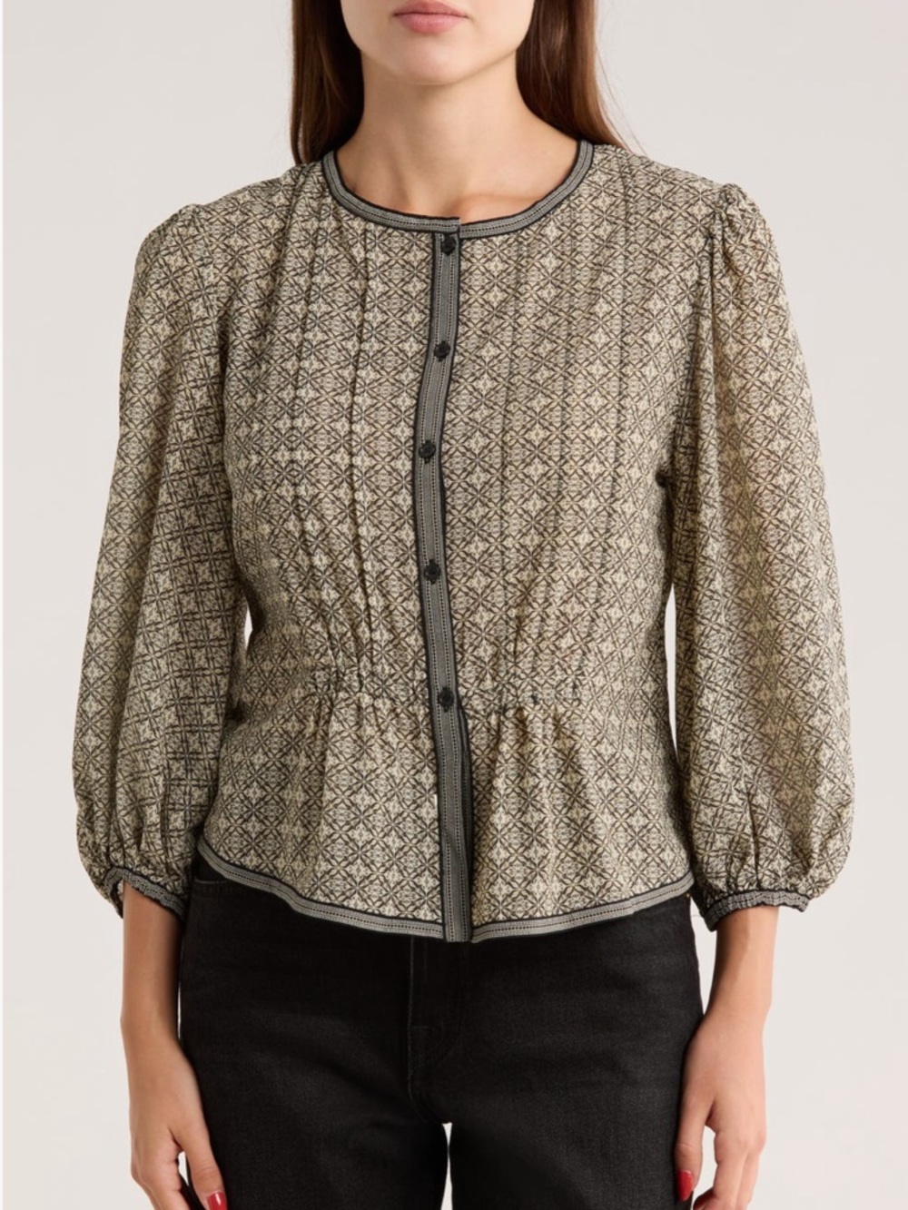 Like new black & cream Max Studio blouse XL